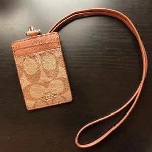 Coach card holder with lanyard